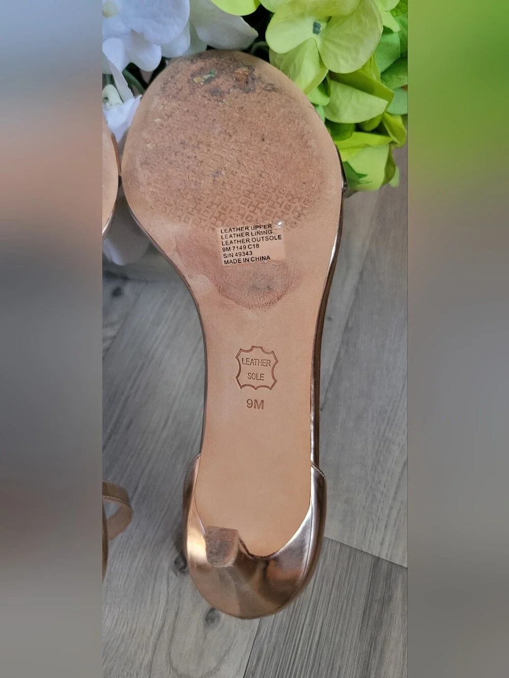 Tory Burch Ellie Ankle-Strap Sandle Heel 85mm Mirror Metallic Spark Rose Gold, 9